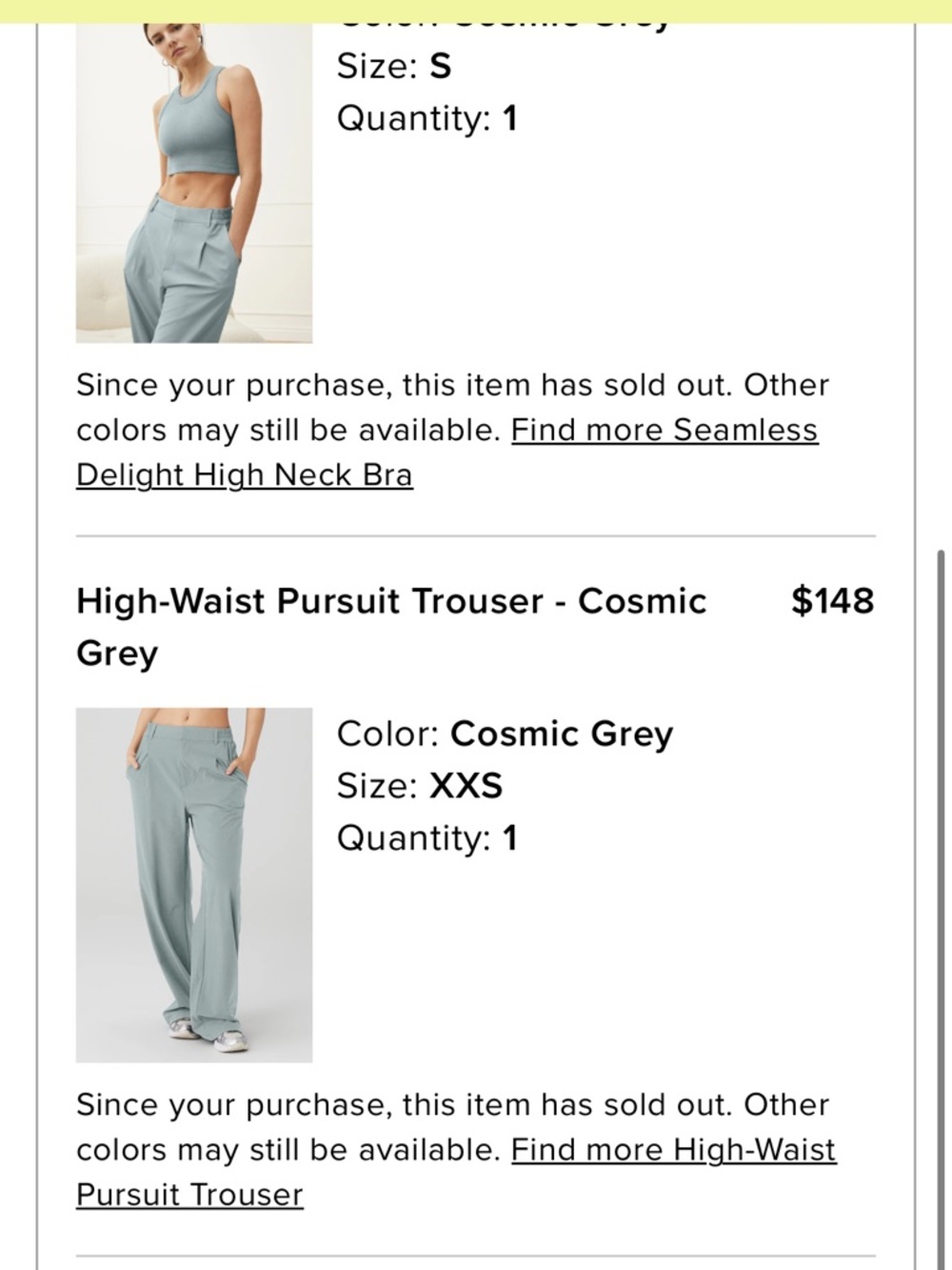 ALO Light Blue (Cosmic Grey) Wide-Leg High-Waist Pants - Picture 2 of 7